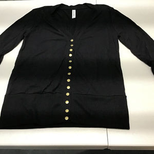 Zenana Outfitter Button Down Cardigan (Black)